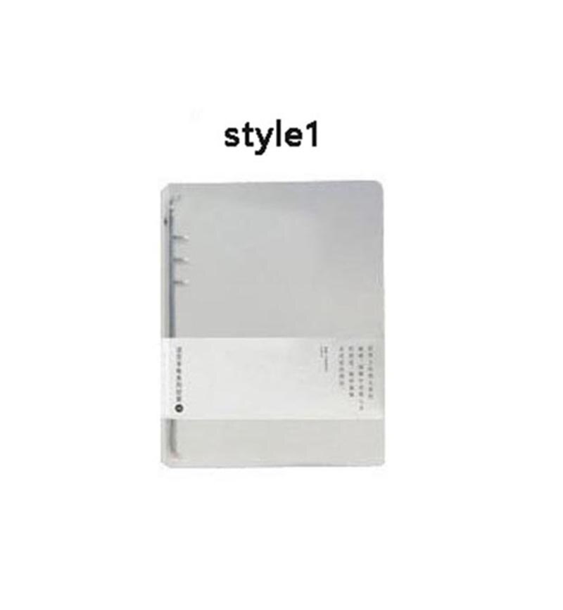 A5 A6 PP 6 Holes Transparent Color Plastic Notebook Cover Case Loose Leaf Ring Binder Inner Pages Diary Planner Cover: style1 / A5