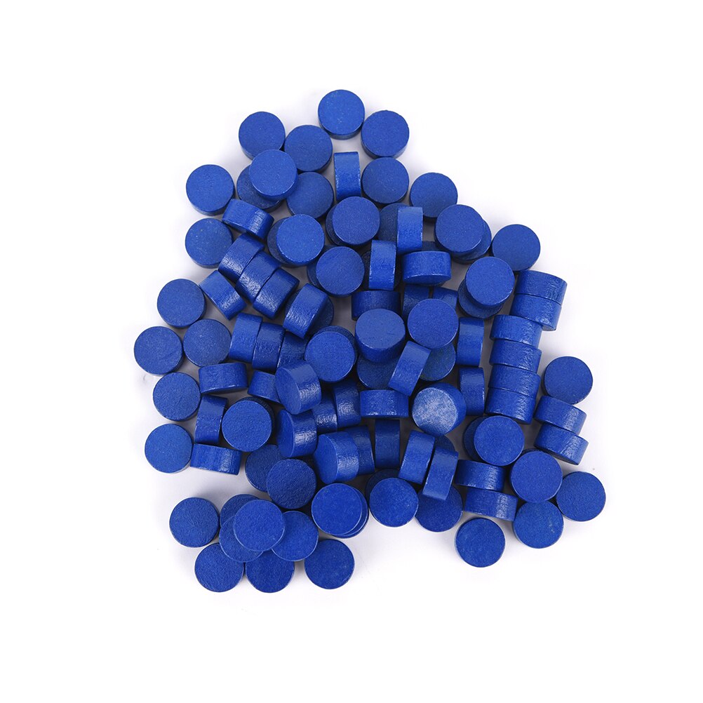 100 st diameter 10*5mm 8 färger bonde träspel bitar färgglada bonde / schack för brädspel / pedagogiska spel tillbehör: Blå