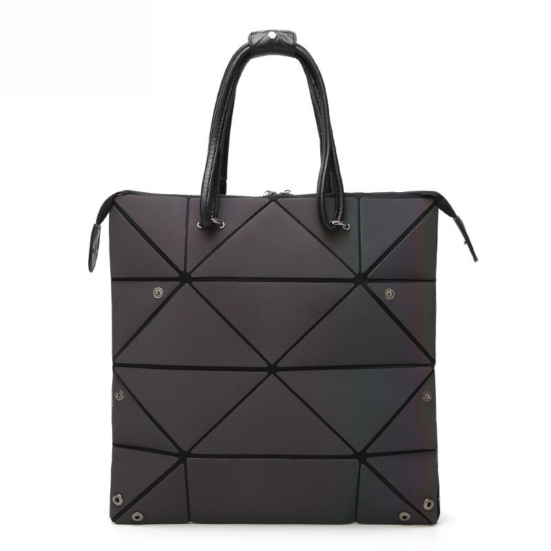 Bolso luminoso para mujer , bolso de cuadros geométricos plegado para mujer, bolso de mano informal a la , bandolera mensajero para mujer, Mochila