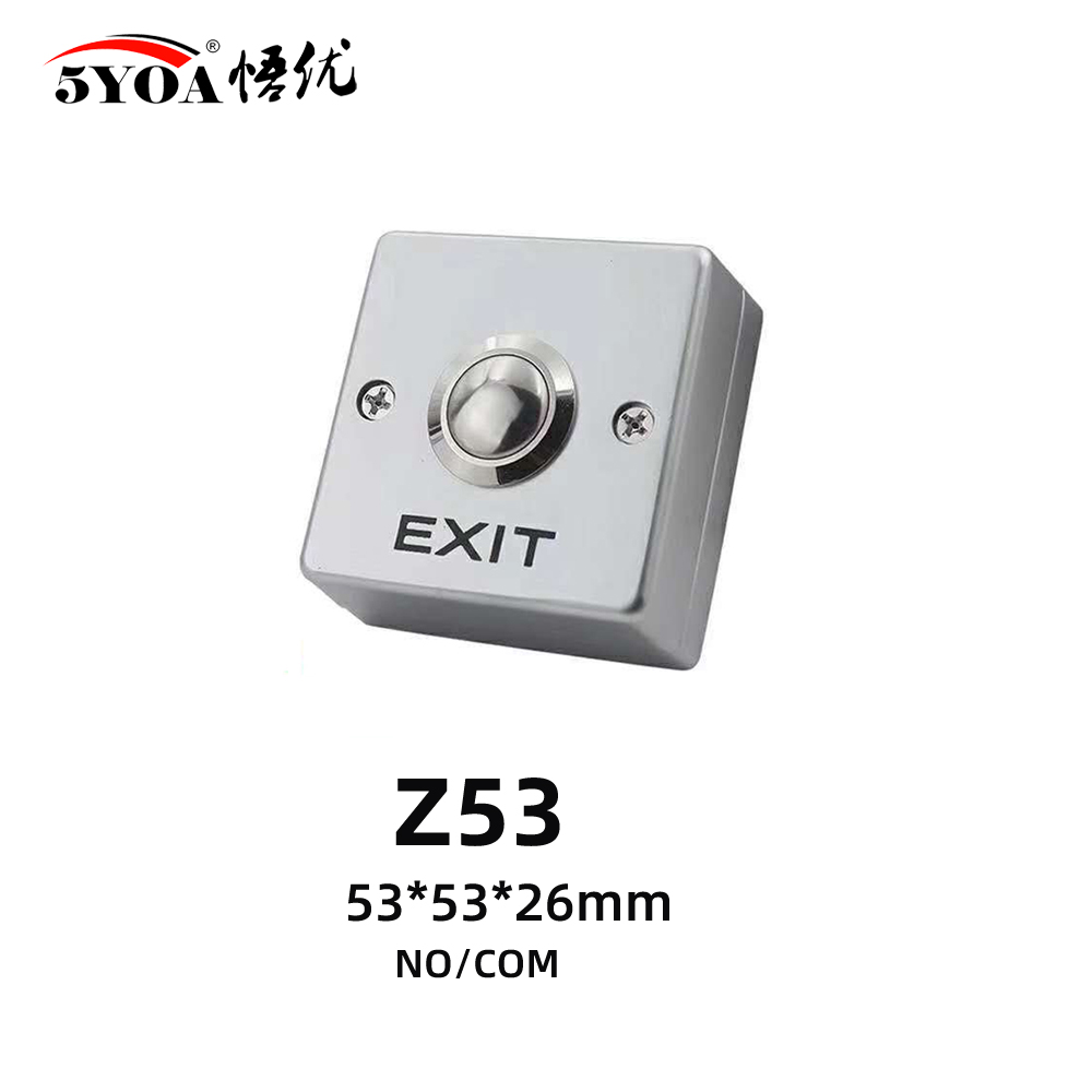 Bouton poussoir de sortie de porte, interrupteur de déverrouillage pour système de contrôle d&#39;accès de porte, ouverture tactile, NO COM NC: Z53