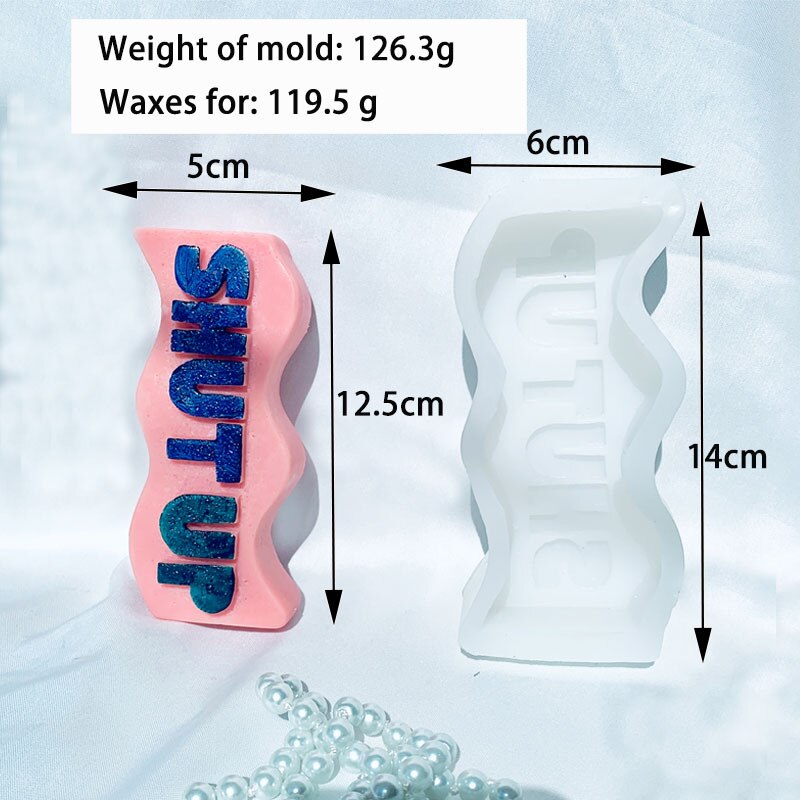 Molde de silicona con letras 3D para fabricación de velas, molde hecho a mano de resina para jabón, cubo de hielo, decoración para en casa, Kit de fabricación de velas de: I