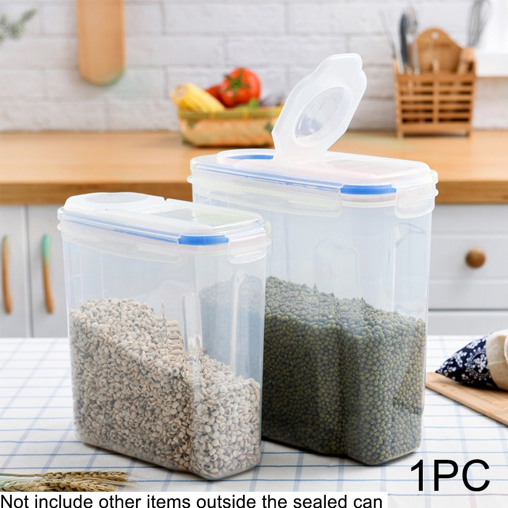 Caja de Cereal de cocina de 2,5 l/4L, contenedor de arroz de grano de comida, dispensador de cereales, caja de plástico PP para almacenamiento, funda extraíble # N