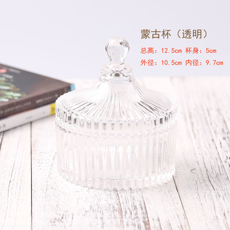 Crystal Glass Jar Tea Container Glass Cans Spice Jar Storage Jars Jewelry Storage: C