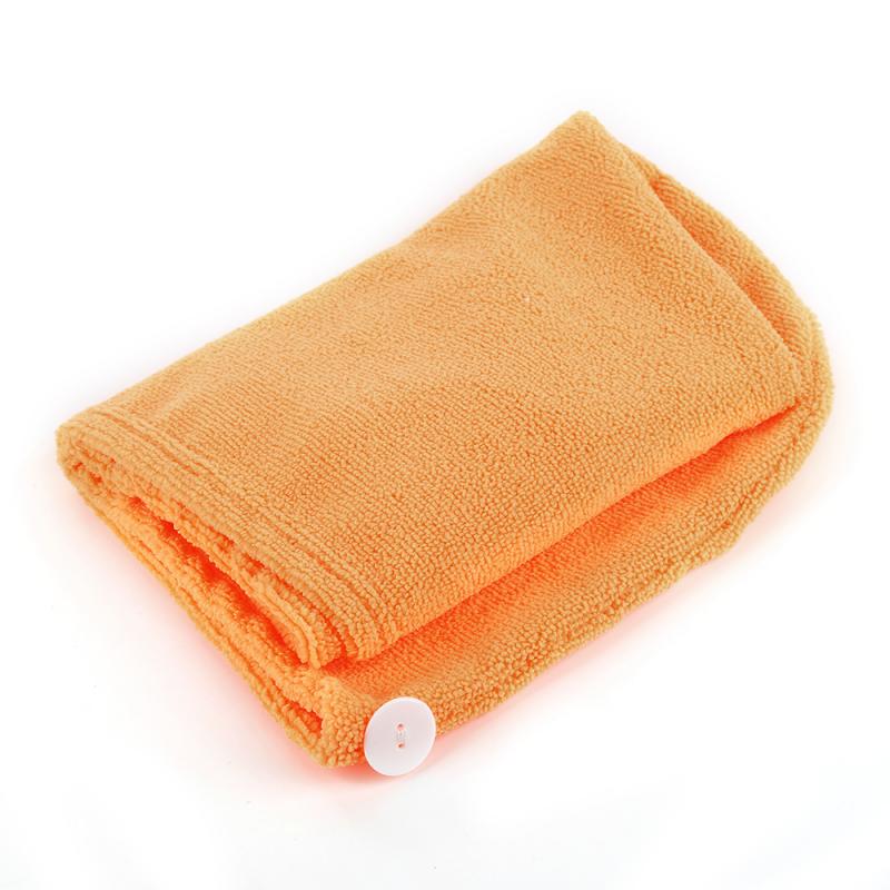 1pc microvezel snel drogende badhanddoek muts haarmagie drogende badhanddoek muts wikkelmuts badkamerproducten douchemutsen: Oranje