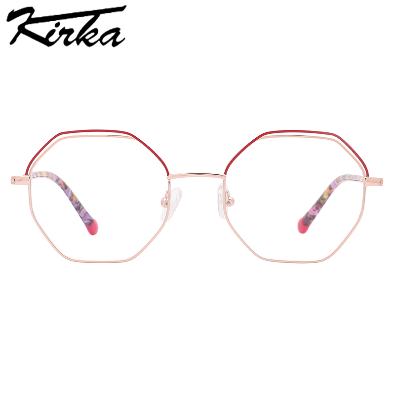 Kirka Metal Glasses Frames Geometric Spectacles Frames for Woman Man Eyeglasses Optic Frame Computer Women Glasses Frame