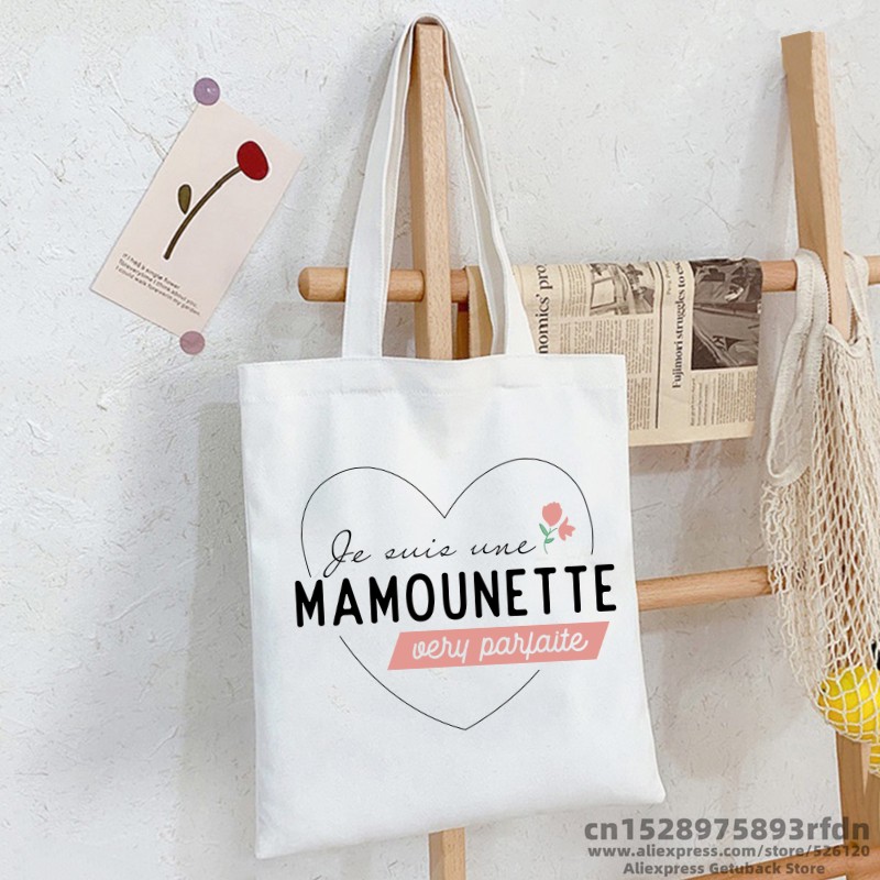 Nounou au grand coeur Sac Women Shopping Canvas Tote Bag Girl Harajuku borsa a tracolla Ulzzang femminile: Navy Blu