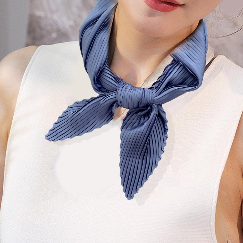 Super doux Chic mince froissé écharpe cou porter tempérament femme écharpe plissée pour l'extérieur