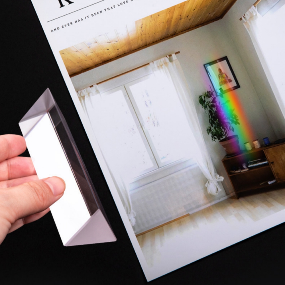 Prisma Triangular de 50/80/100/150mm, Prisma de arcoíris, cristal, herramienta de enseñanza fotográfica de física para niños, suministros para estudiantes