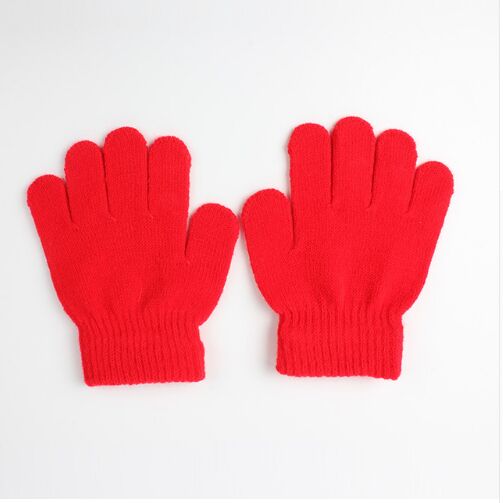 Winter Kinderen Snoep Kleur Leuke Handschoenen Warm breien Coral Kasjmier Mitts Effen Kleuren Unisex Meisje Jongen Baby handschoenen: Red glove