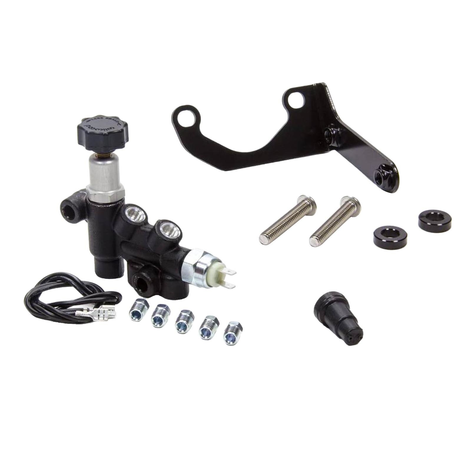 Master Cylinder Adjustable Knob Proportioning Valve Mounting Bracket Lines Kit for 260-13190 260-11179
