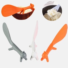 Cute Lovely suministro de cocina ardilla cucharones especiales herramienta de cocina coreano en forma de cucharón antiadherente paleta de arroz cuchara de comida