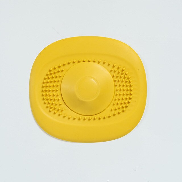 Bathroom Washbasin Drain Hair Catcher Anti Clogging Bath Stopper Plug Sink Strainer Hair Filter Kitchen Accessory: YELLOW