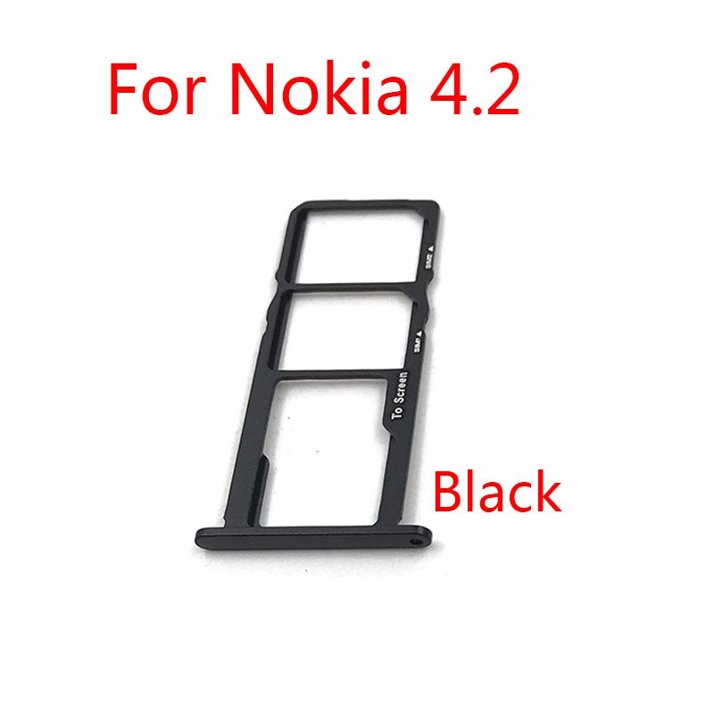 Sim Card Tray Slot Houder Vervanging Deel Voor Nokia 3.2 4.2: For Nokia 4.2 Black