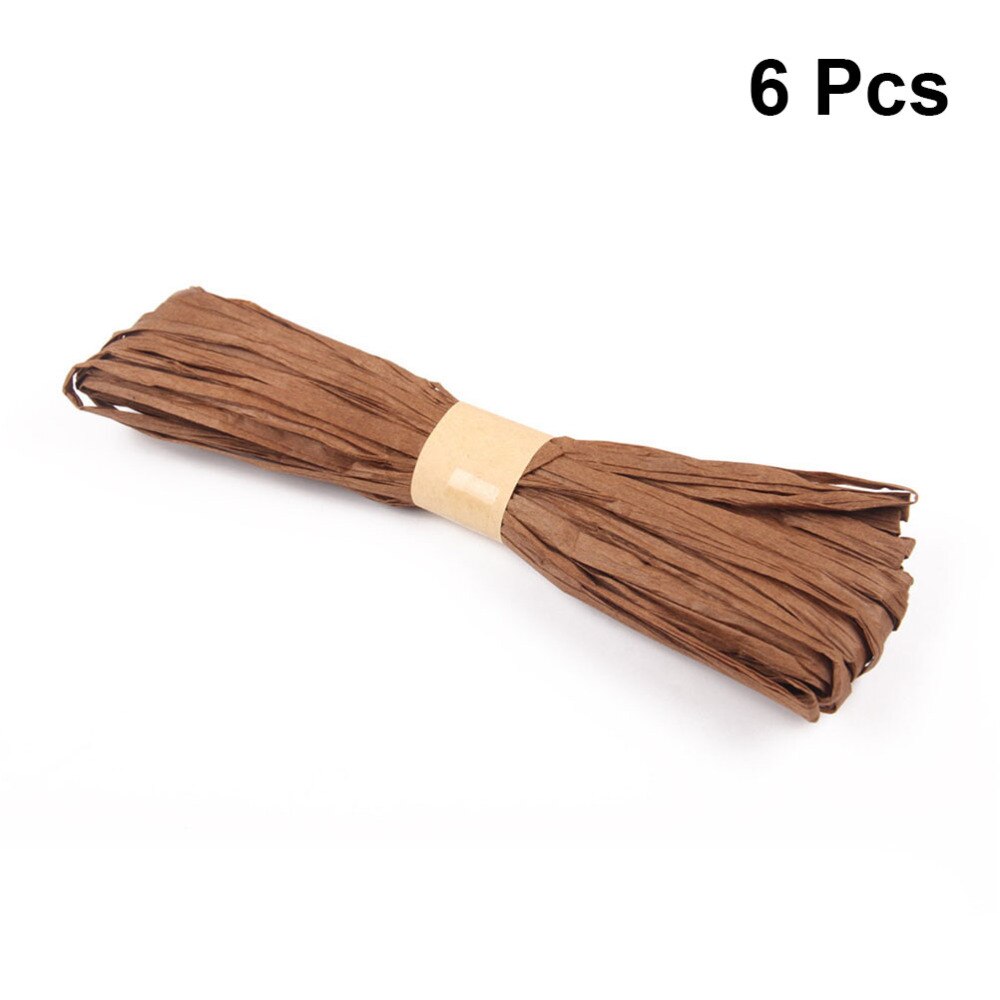 6pcs 20m Colorful Raffia Stripes Paper String for DIY Making Twisted Paper Craft String (Light Green): Coffee