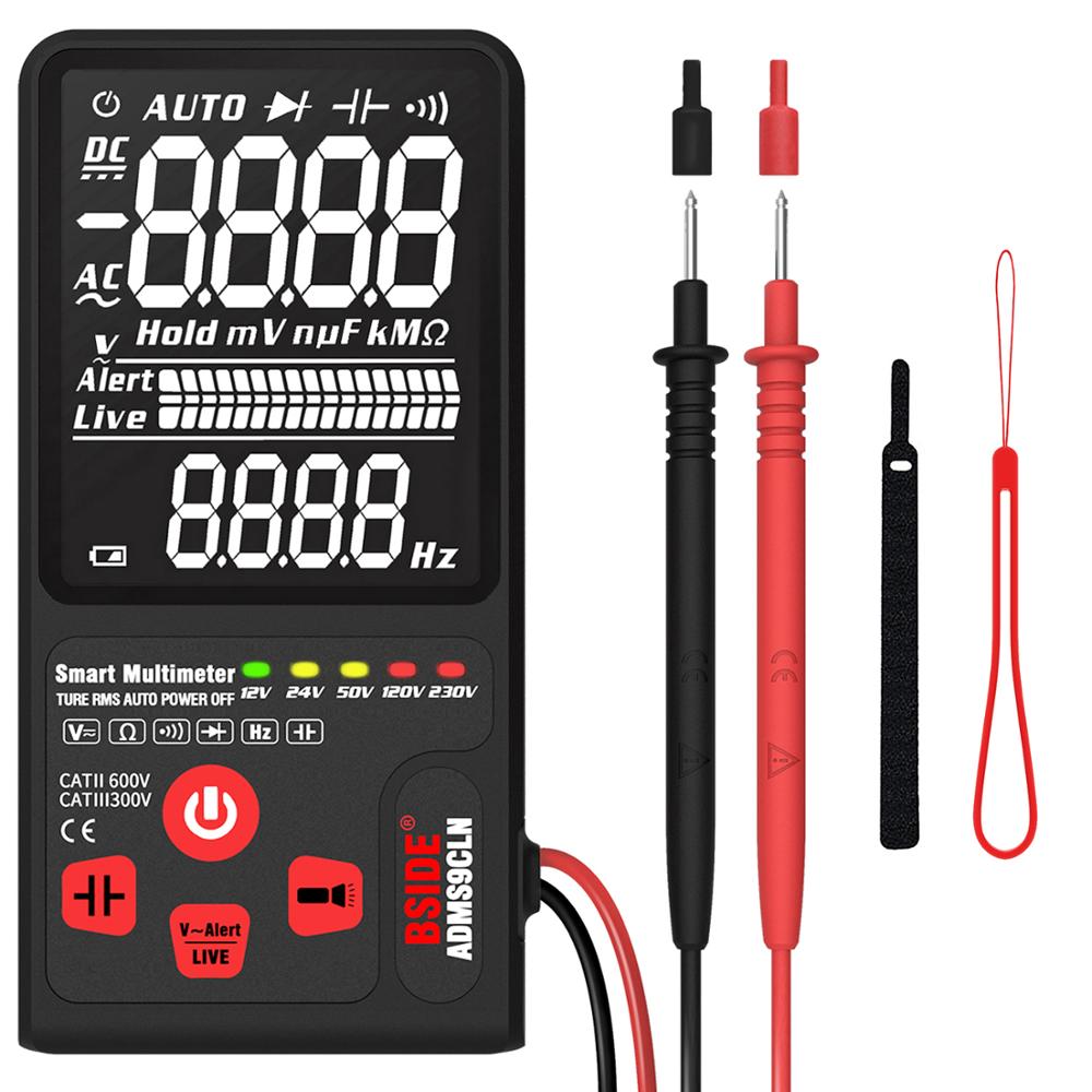 BSIDE ADMS9CLN Dual Mode Digital Multimeter AC/DC Voltage Resistance Frequency Capacitance Meter Diode True RMS 9999 Counts