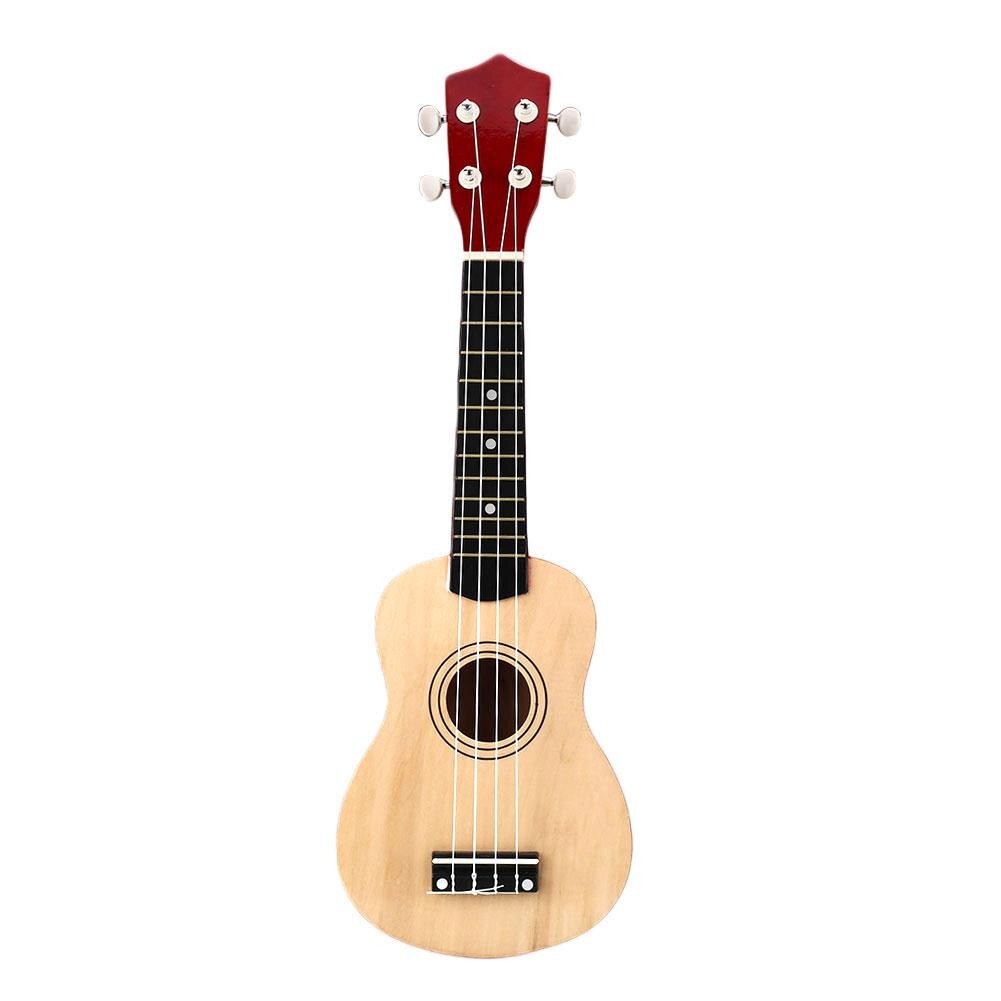 Small Guitar Wooden Ukulele 21" Ukelele 4 Strings Hawaiian Wood Musical Instrument