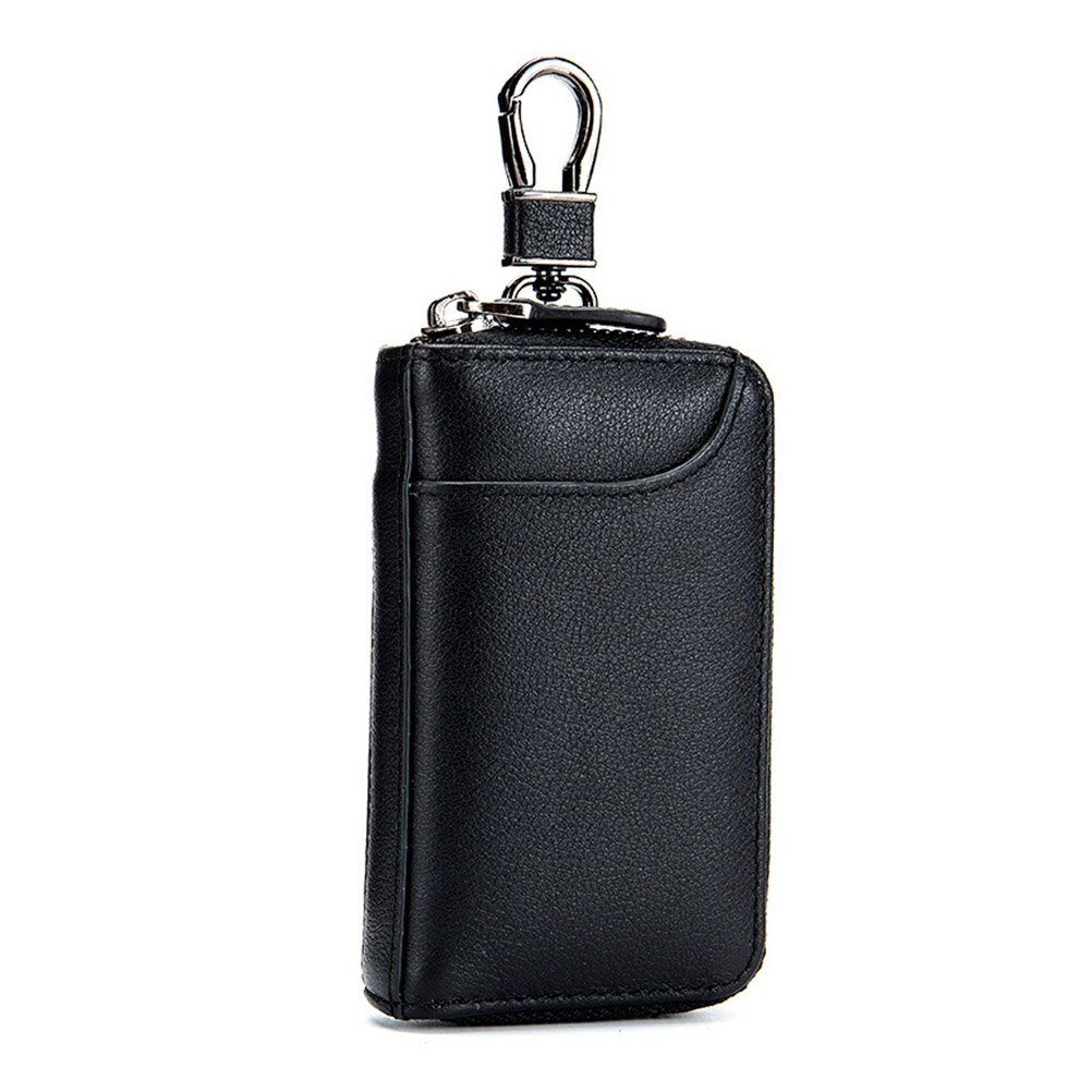 Aosbos Pu Lederen Auto Key Portemonnees Sleutels Houder Case Voor Mannen Vrouwen Organizer Case Key Bag Pouch Huishoudster Unisex Hasp portemonnee: 2355 Black