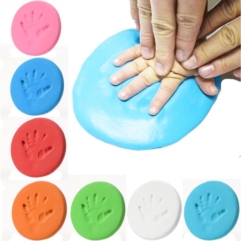 Neugeborenen Baby Handabdruck Fußabdruck Impressum Bausatz Luft Trocknen Weichen Tonne Gießen Licht Hand Drucken Stempelkissen