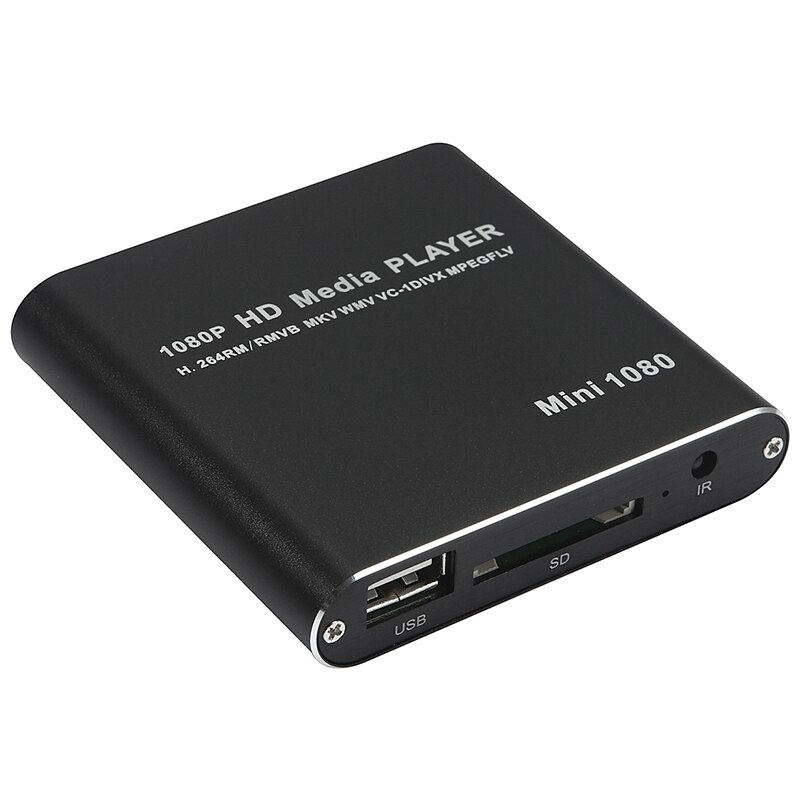 Us Plug Mini Car Hdd Media Player Adapter Hdmi Av Usb Host With Sd Mmc Card Reader Support H.264 Mkv Avi 1920x1080P 100Mpbs(Bl