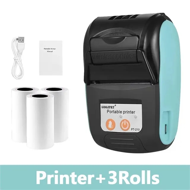 PT210 Portable 2 Inch Mini Thermal Receipt Printer Wireless Bluetooth Pocket 58mm Bill Printer For Mobile Android IOS Windows: Red