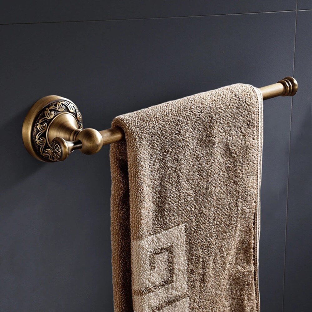 Solid Aluminium Wall-Mounted Round Antique Brass Color Towel Ring Bathroom Towel Holder Towel Rack for Bathroom Accessories: FGTBLMJG