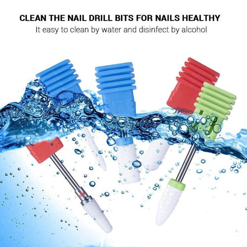 5PCS Drill Bit Nail Ceramic Drill Bit Set Nail Sander Tip Nails Cutter Tips Ceramic Milling Cutter Nails Bits Sets Manicure Tool