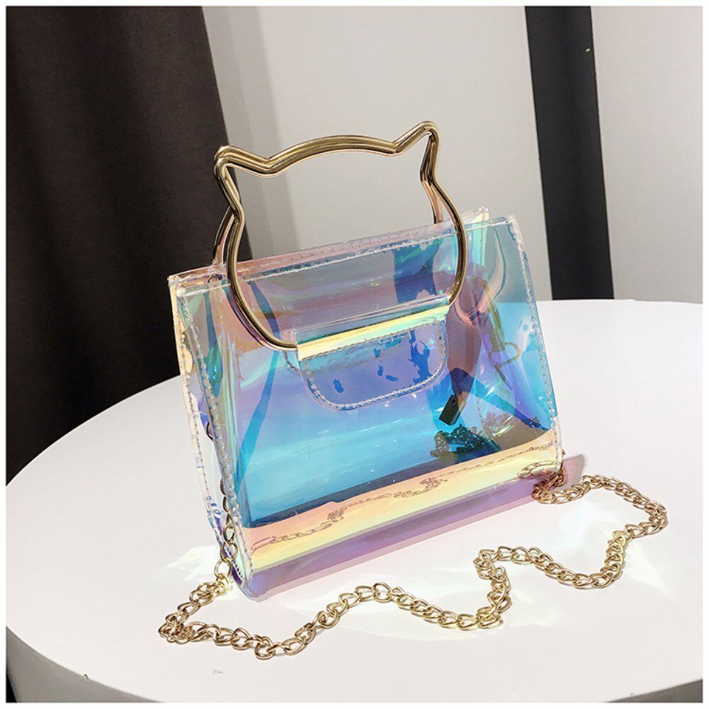 Pvc dames schoudertas satchel handtas crossbody satchel transparante schouder crossbody tassen: Default Title