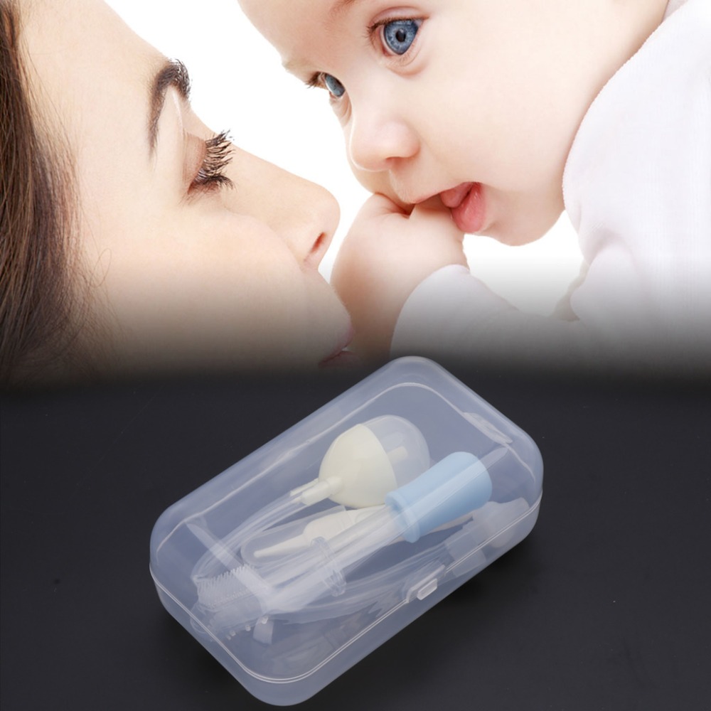 4Pcs Newborn Baby Care Kit Healthcare Nasal Aspirator Dropper Feeder Nursing Kit