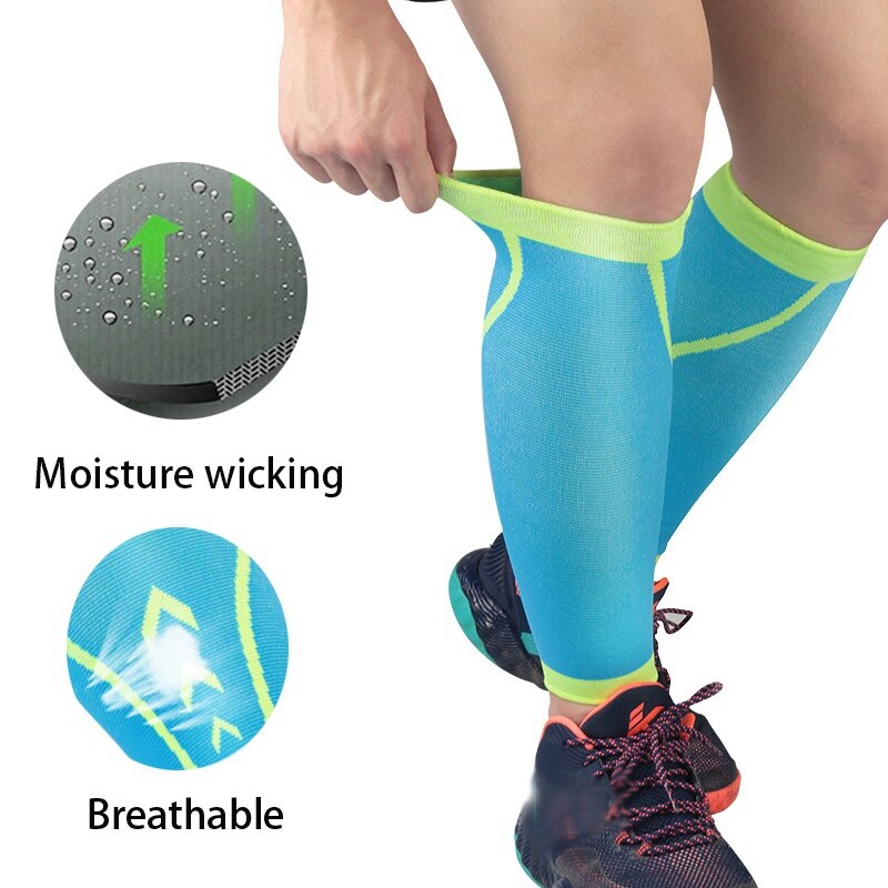 1 pièces sport Compression jambe manches antidérapant Football basket-ball veau soutien protecteur chaussettes en cours d'exécution protège-tibia soulagement de la douleur