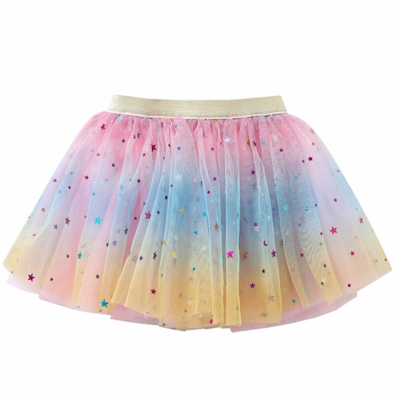 Chiffon Meninas Mini Saias de Tule Para O Desempenho Do Partido de Aniversário Do Bebê Por Atacado Íris Tutu Skirt: Rainbow-1 / 6 T