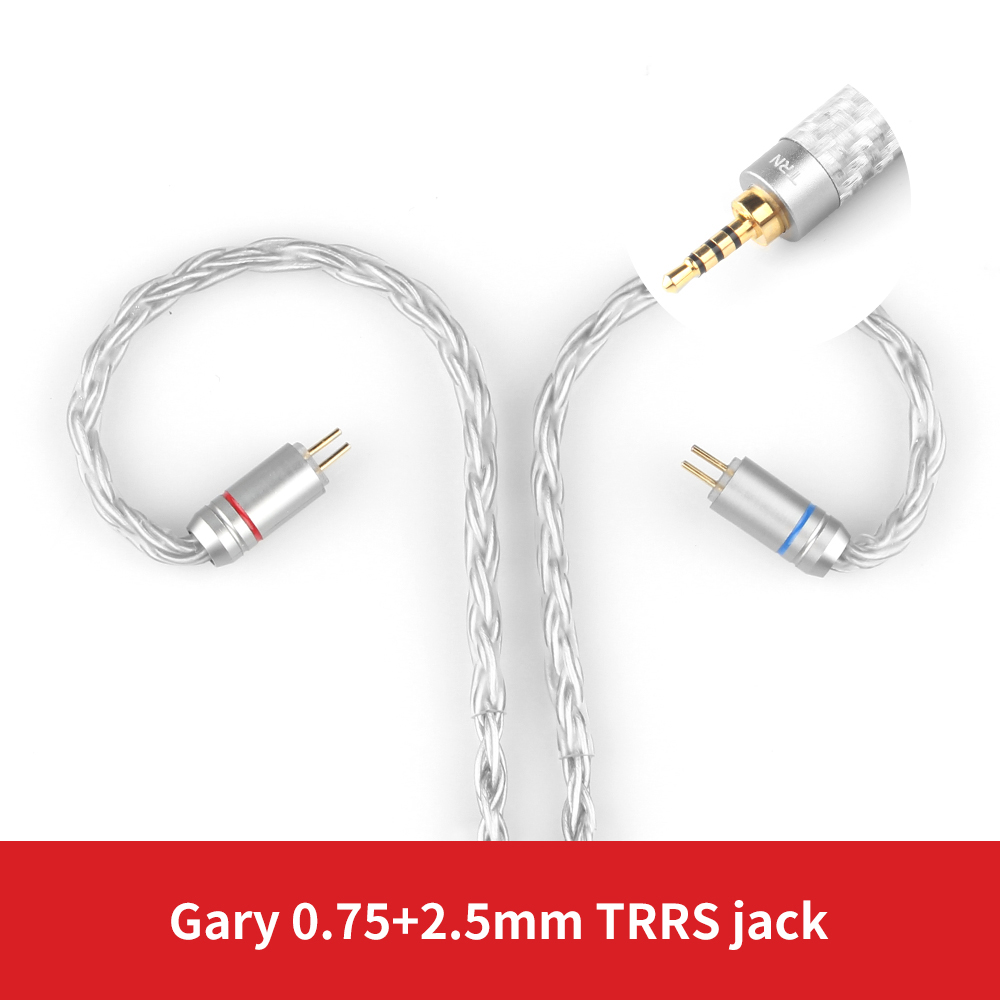 TRN 16 Core Silber Überzogene Kopfhörer Kabel 2,5mm 3,5mm 4,4mm zu 0,75 0,78 2pin mmcx Ausgewogene Hifi ersatz Kopfhörer Kabel: Gray 0.75mm 2.5mm