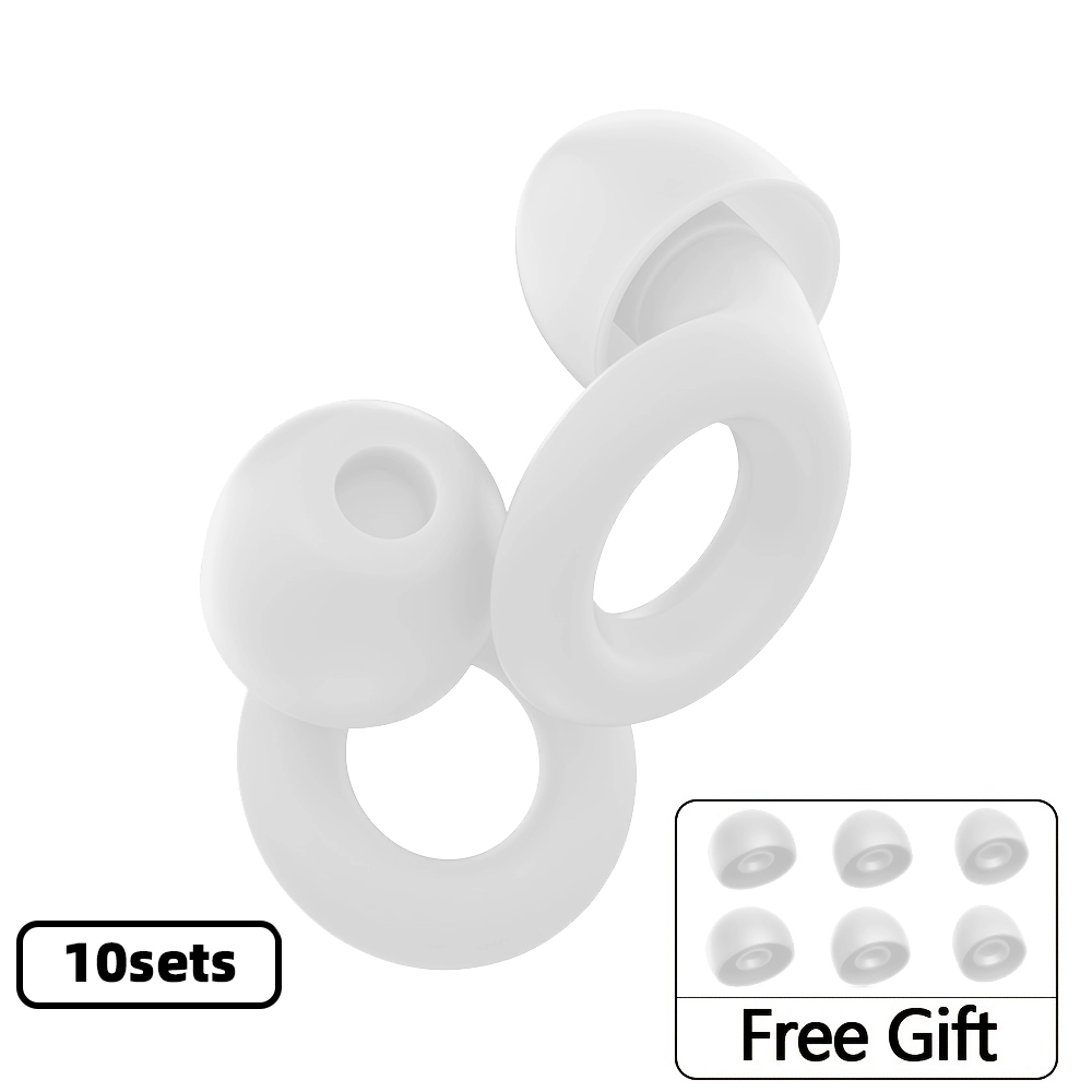 Tapones para los oídos HUAK-Protección auditiva de silicona de alta fidelidad para conciertos Reducción de ruido Dormir, Tapones para los oídos para nadar-Accesorios adicionales incluida: Beige