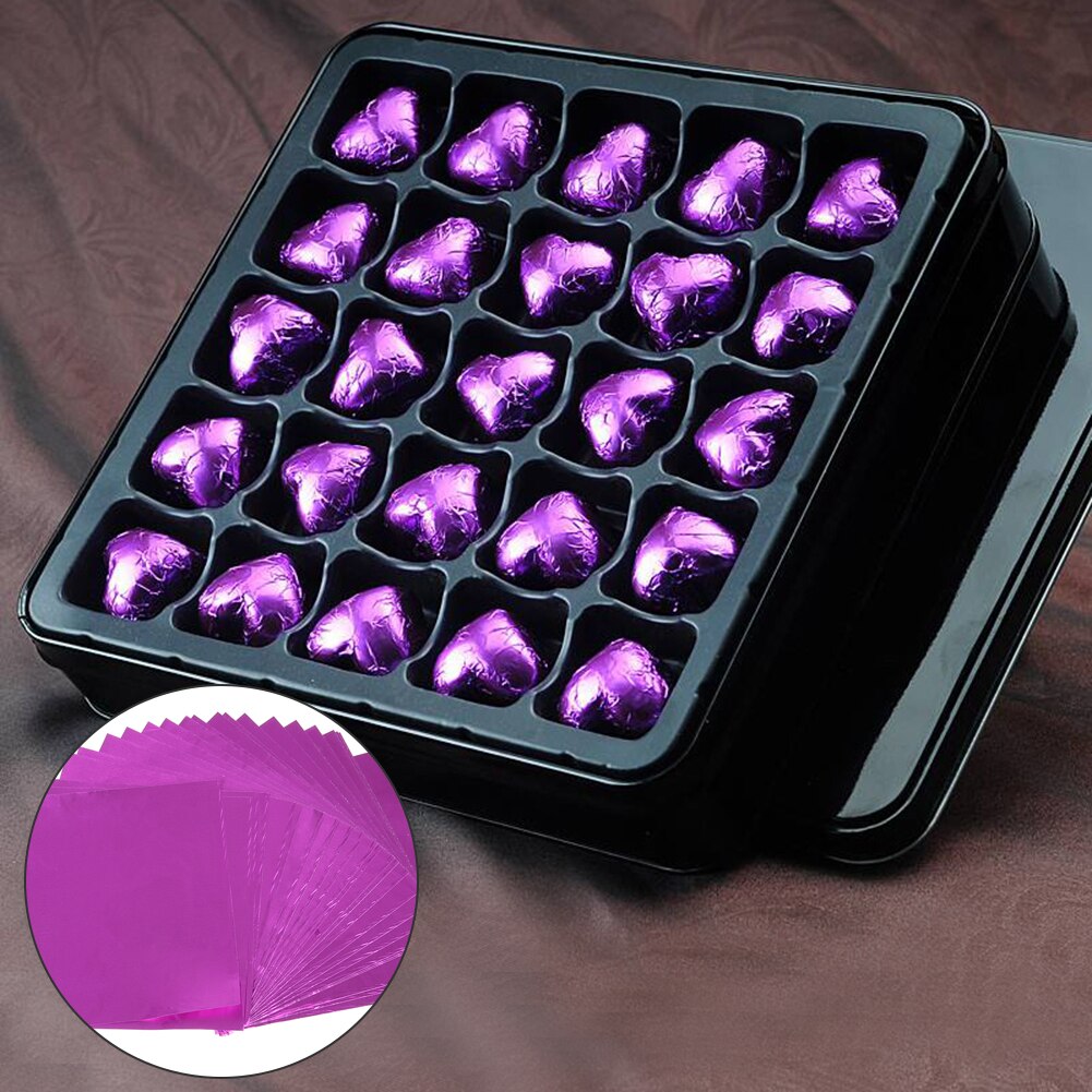 Square Foil Wrapper Package Paper Sweets Tinfoil Lolly Party Crepe Paper Sheets Candy Chocolate Sweets Confectionary