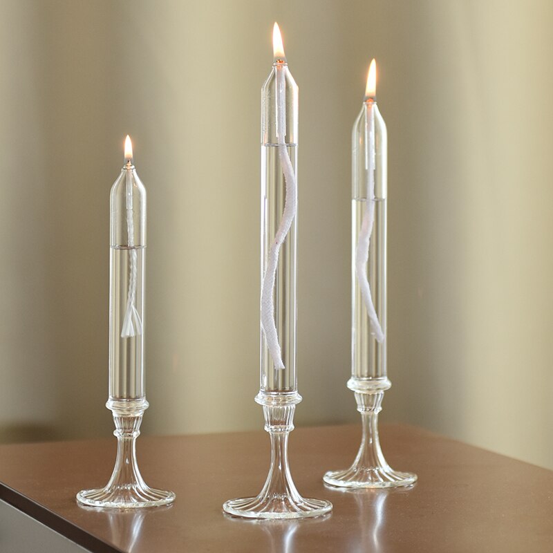 Minimalist Glass Candle Holder Crystals Cylinder Wedding Decoration Table Centerpieces Nordic Style Tea Candle Holder: set