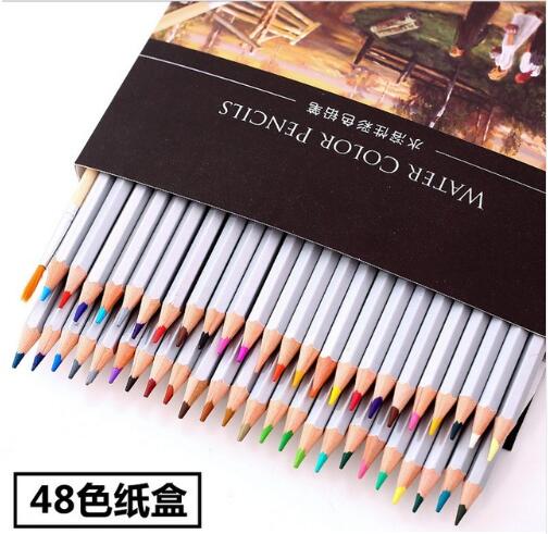 Deli Water Color Pencil Set 24/36/48/72 Colors Soluble Pencil For Drawing Painting Sketch Tin iron/Paper Box Art School Supplies: 48pcs paper box
