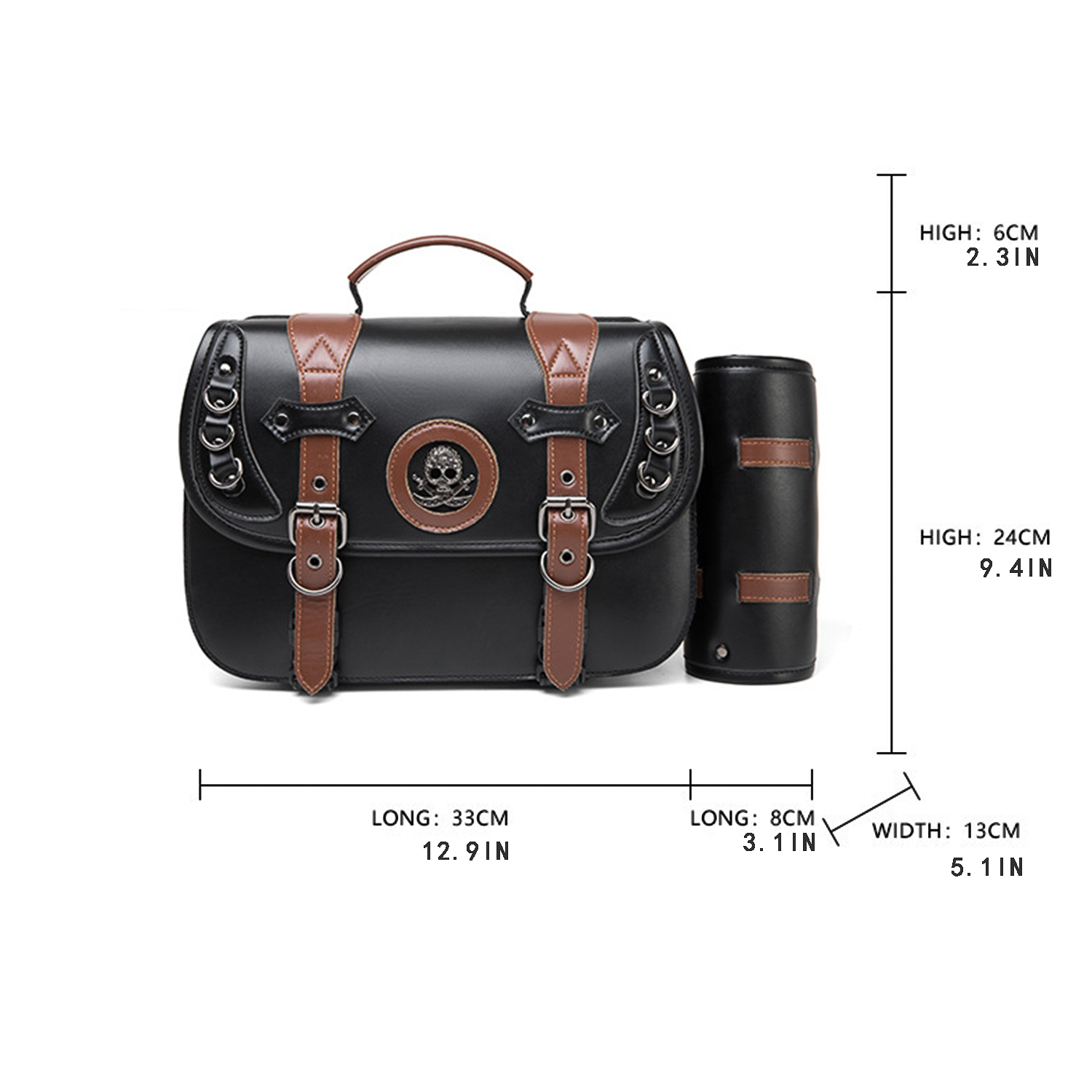 Novo alforjes de couro pu para motocicleta, bolsa lateral à prova d'água, acessórios para motocicletas