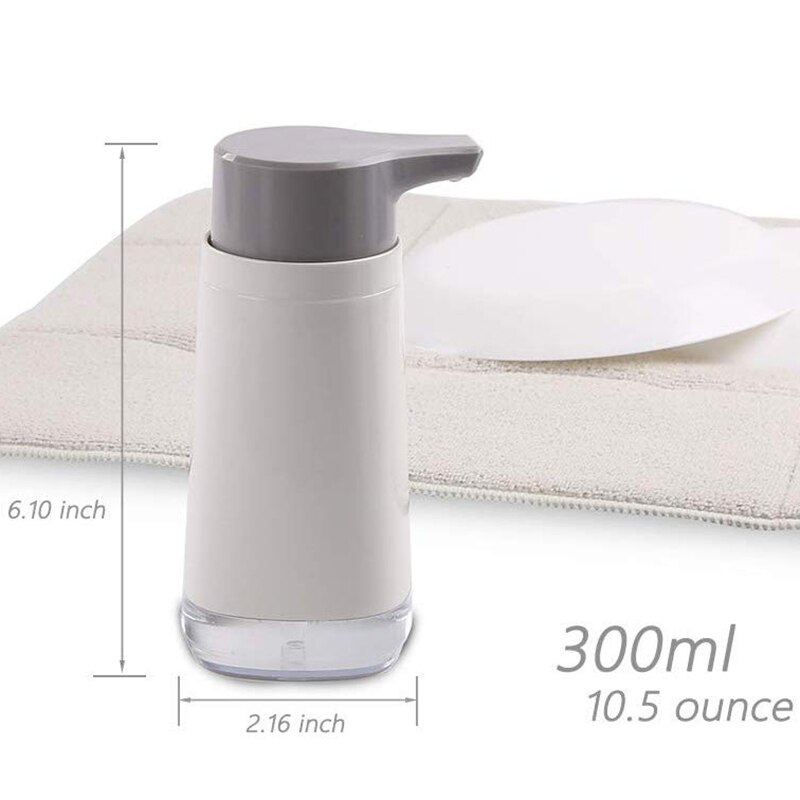 Plastic Dish Soap Dispenser, Hand Soap Dispenser, Versatile 10.5Oz Refillable Pump Bottles, Great for Dispensing Homemade Lotion