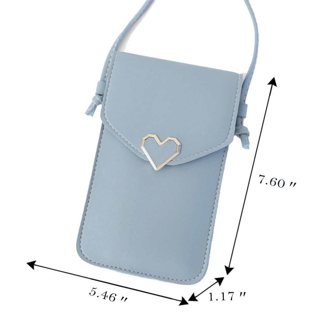 Women's Touch Screen Cell Phone Purse Transparent Simple Bag Hasp Cross Wallets Smartphone Leather Shoulder Light Handbags