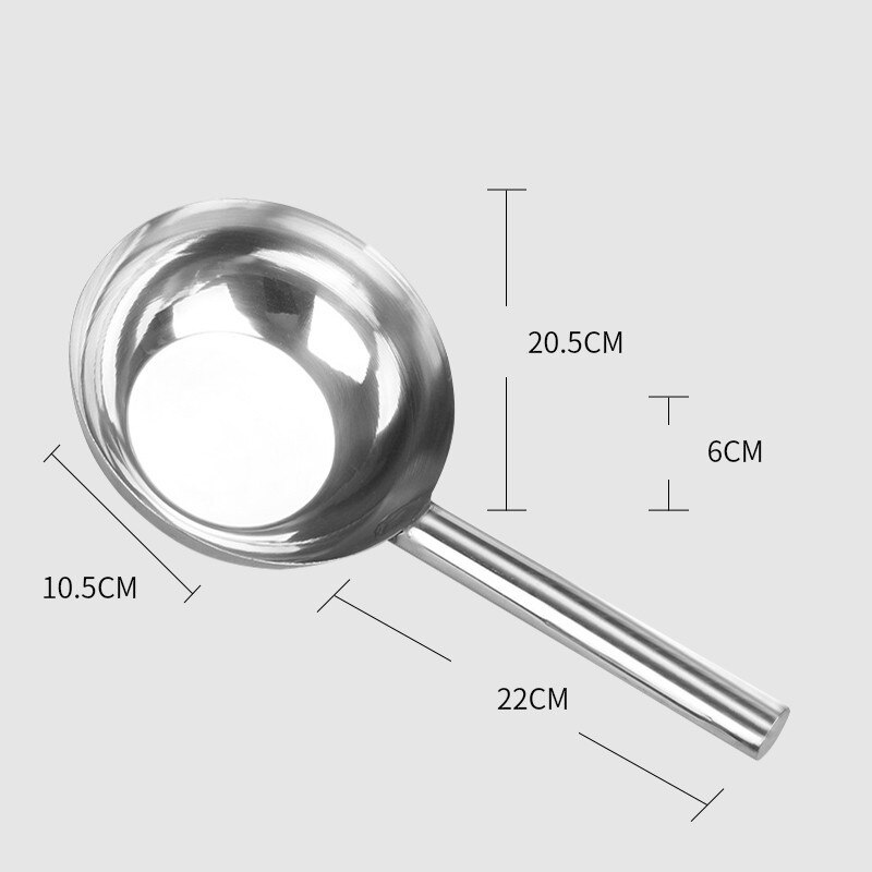Grande louche à eau en acier inoxydable, outils de chef de cuisine, miroir poli soupe cuillère à lait régime-cuisine, grands ustensiles de capacité: Long kind 20.5cm