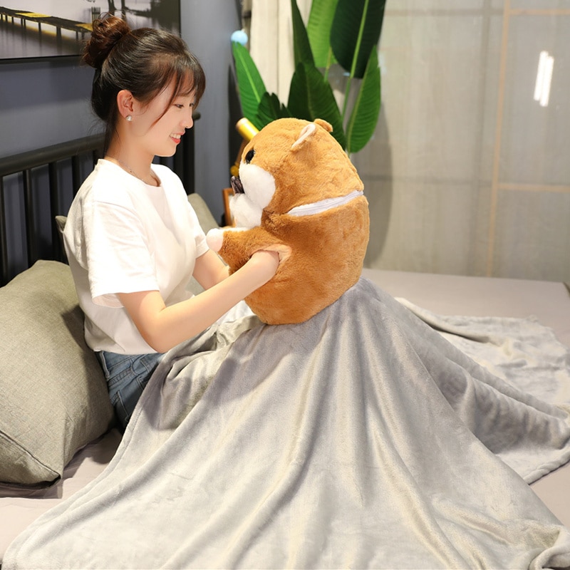 Söpö hamsteri pehmolelu 3 in 1 monitoiminen hamsterin käsilämmitin peitolla lelu hamsteri tyyny lasten lelut syntymäpäivä lapselle