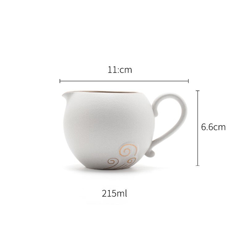 Light Luxury Chinese Traditional Fair Mug Ceramic Tea Pitcher Gongdao Mug Fair Cup 218ml: white 1pc