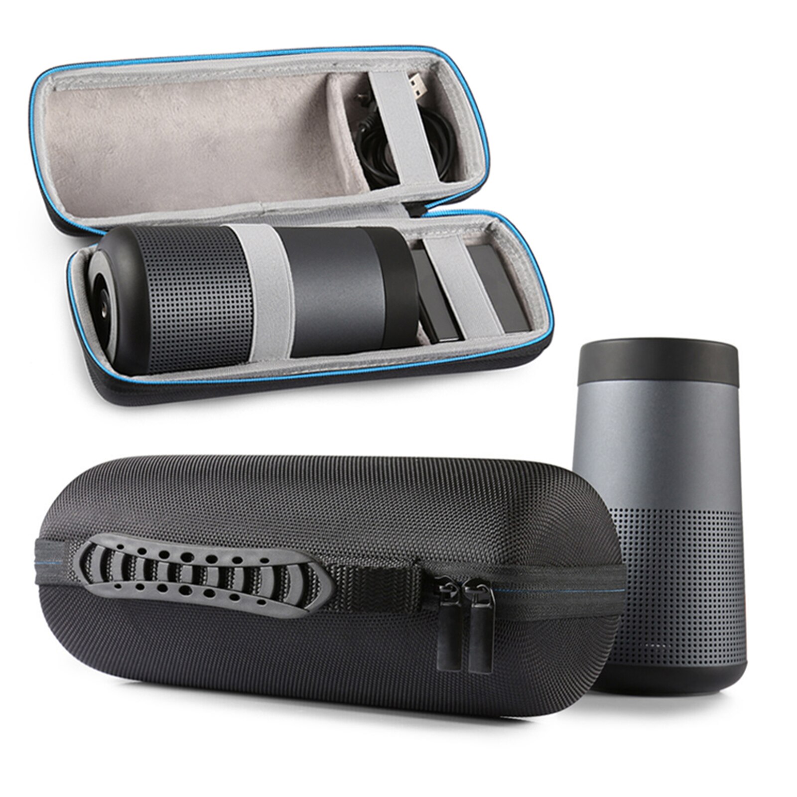 EVA Hard Travel Case Voor Bose Soundlink Revolve Bluetooth Speaker Carry Bag Cover Case Extra Ruimte Voor Plug &amp; kabel