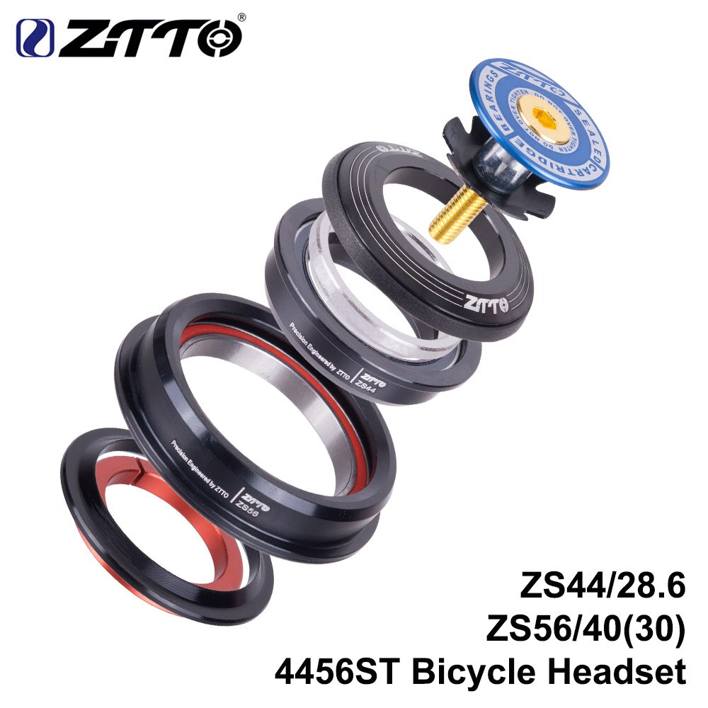 ZTTO 4456ST MTB Bike Road Bicycle Headset 44mm 56mm CNC 1 1/8"-1 1/2" 1.5 Tapered 28.6 Straight Tube fork Internal 44 56 Headset: 4456ST BLUE