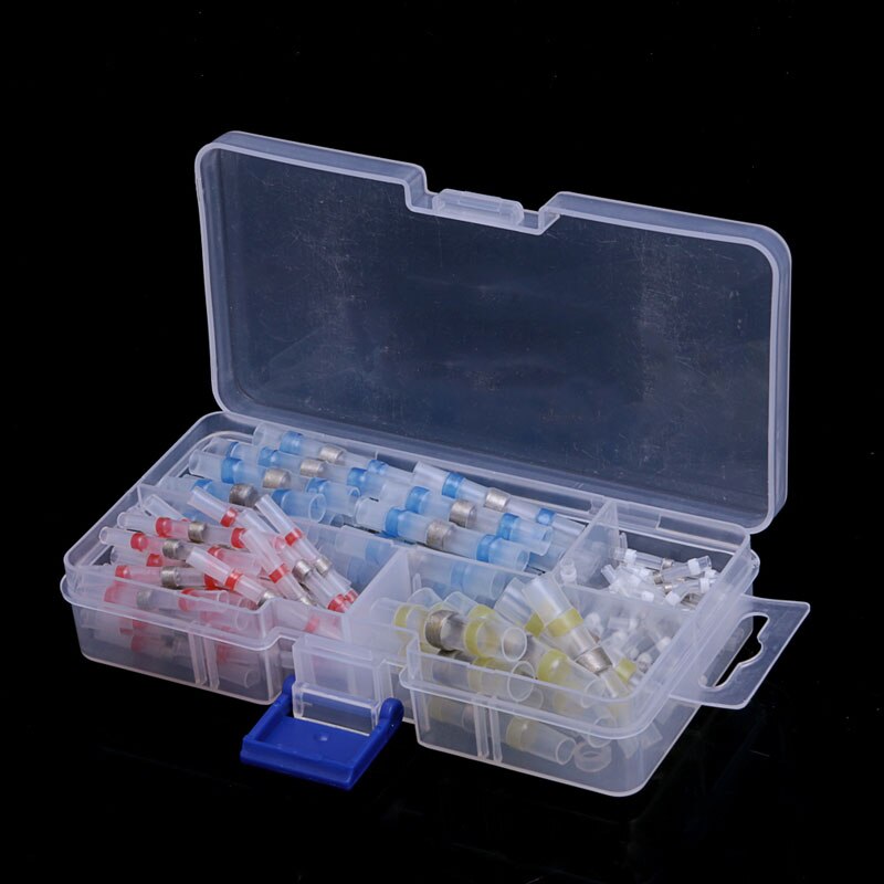 100Pcs 26-10AWG Assorted Solder Sleeve Heat Shrink Splice Butt Wire + Box
