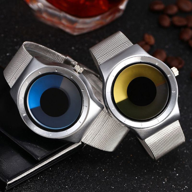 Creatieve Swirl Pointerless Horloge Lichtgevende Eenvoudige Unisex Student Waterdichte Mode Trend Horloge