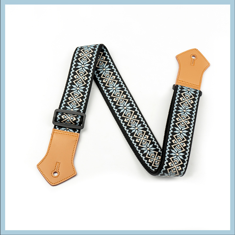 Guitar Strap for Folk Guitar, Bass, Acoustic Guitar, Electric Guitar, Unisex, Stylish, Leather, Cotton, Cross-Body Shoulder Strap: PURPLE