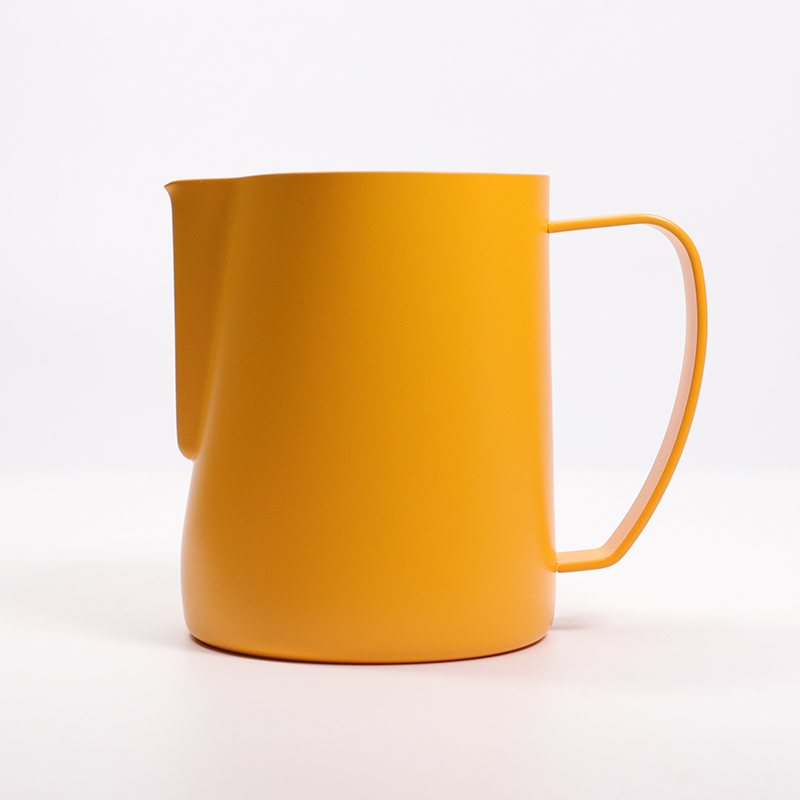 Frothing Pitcher Stainless Steel Milk Pitcher 12 oz / 20 oz (350/600ml): Yellow / 600ml