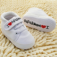 Pasgeboren Baby Jongens Meisjes Schoenen I Love PaPa & MaMa Brief Gedrukt Canvas Zachte Bodem Mocassins Schoeisel 0-18M Peuter Eerste Wandelaars