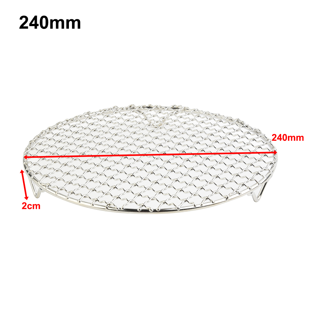 Round Barbecue BBQ Grill Net Meshes Racks Grid Round Grate Steam Net 304 Stainless Steel Wire Oven Grill Sheet: Dark Khaki