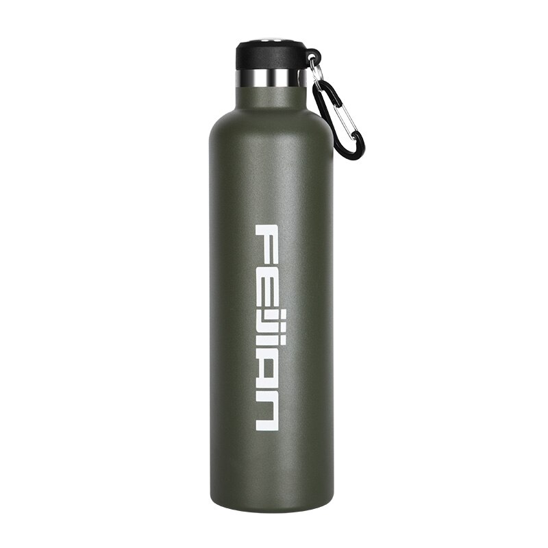 Feijian Tumbler Kolf Vacuüm Geïsoleerde Dubbelwandige Roestvrij Stalen Fles Water Buiten Sport Fles 750Ml Groen